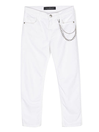 John Richmond jeans Samio slim fit con catenella bianco
