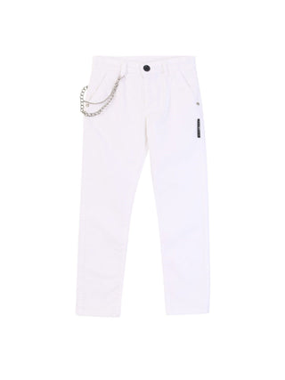 John Richmond pantaloni Borgini con catenella bianco