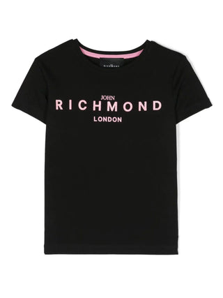 John Richmond T-shirt manica corta Wais con logo nero rosa