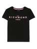 john-richmond-t-shirt-manica-corta-wais-con-logo-nero-rosa