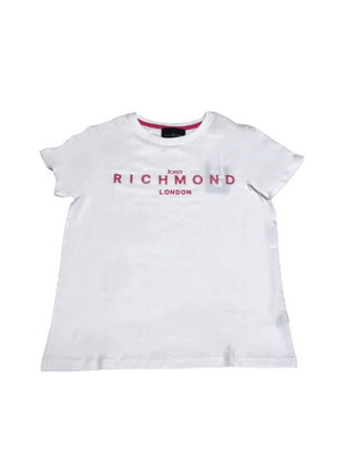John Richmond T-shirt manica corta Wais con logo bianco fucsia