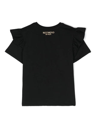 John Richmond T-shirt a maniche corte con logo gioiello nero