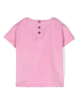 John Richmond T-shirt manica corta in jersey con logo rosa