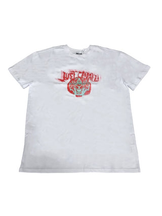 Just Cavalli T-shirt manica corta con logo Tiger bianco
