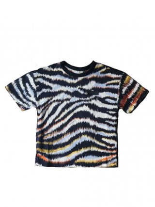Just Cavalli T-shirt manica corta in fantasia zebrata multicolor