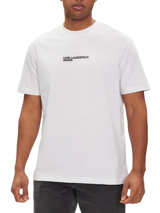 Karl Lagerfeld Jeans T-shirt manica corta con stampa iconica bianco