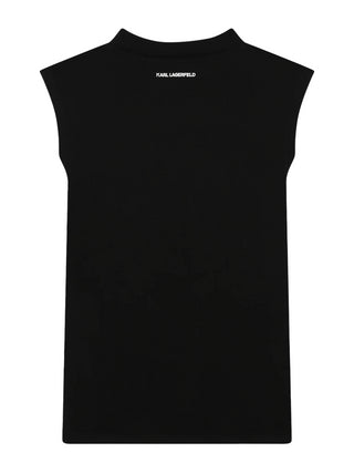 Karl Lagerfeld Kids abito corto con disegno strass nero