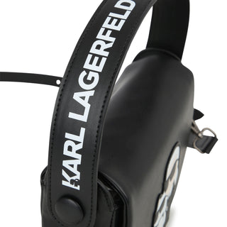 Karl Lagerfeld Kids borsa in ecopelle con manico e tracolla nero