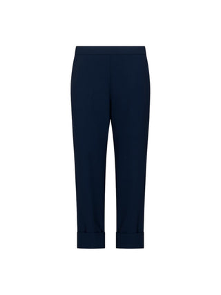 Lola by Sandro Ferrone pantaloni in tessuto fluido a gamba dritta blu scuro