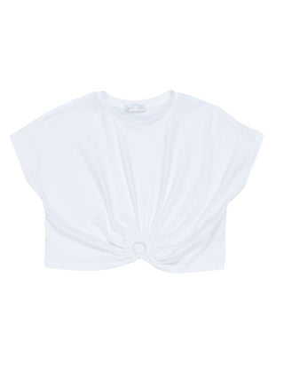 Lulù by Miss Grant T-shirt crop manica corta bianco