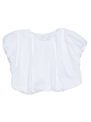 Lulù by Miss Grant blusa corta con maniche a palloncino bianco latte