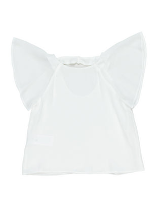 Lulù by Miss Grant blusa con maniche corte a farfalla bianco latte