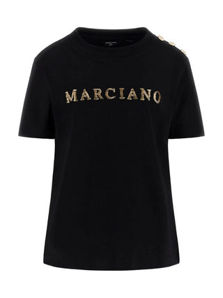 Marciano T-shirt manica corta Viviana con logo gioiello nero
