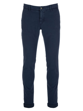 Mason's pantaloni chino slim fit con micro trama blu