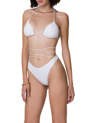 Me Fui bikini triangolo e slip Shirting bianco