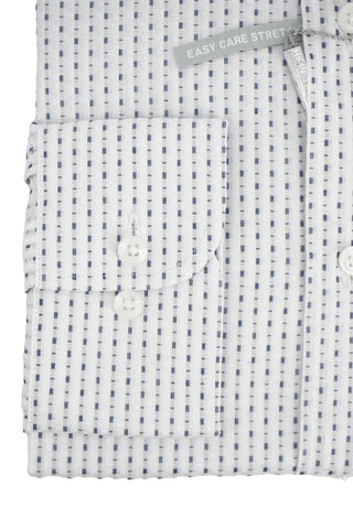 Michael Kors camicia manica lunga in fantasia slim fit bianco blu