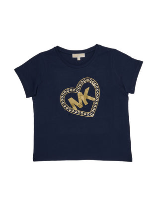 Michael Kors T-shirt manica corta con cuore borchiato blu