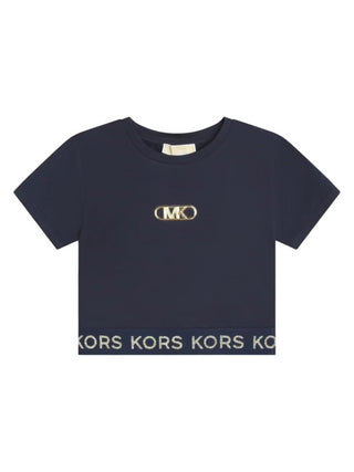 Michael Kors T-shirt manica corta con banda logo blu