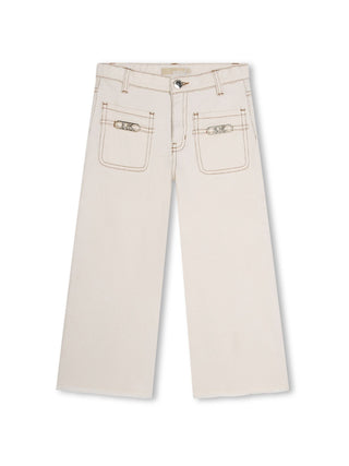 Michael Kors jeans a gamba larga con logo color crema