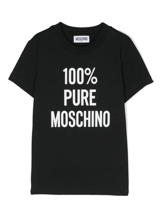 Moschino T-shirt a maniche corte in cotone con logo nero