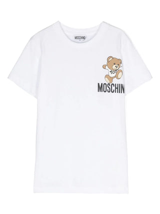 Moschino T-shirt manica corta con orsetto Toy bianco