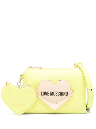 Moschino Love borsa a spalla con tasca metallica verde lime