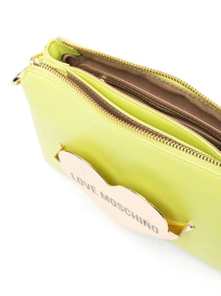 Moschino Love borsa a spalla con tasca metallica verde lime