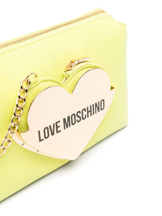 Moschino Love borsa a spalla con tasca metallica verde lime