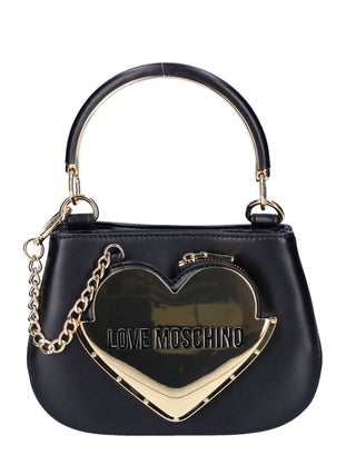 Moschino Love borsa a mano con tracolla e placca cuore nero
