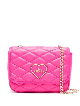 Moschino Love borsa a tracolla in ecopelle trapuntata fucsia