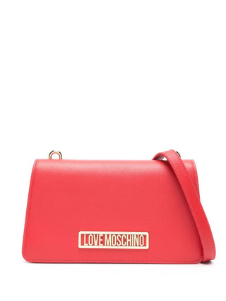 Moschino Love borsa con doppia tracolla in ecopelle martellata rosso