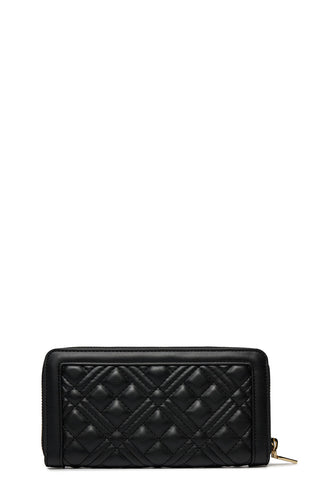 Moschino Love portafogli in ecopelle trapuntata con placca logo nero