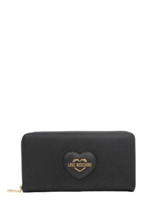 Moschino Love portafogli in ecopelle saffiano nero