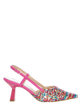 Ovyè decollete slingback intrecciate a punta multicolor