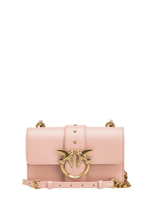 Pinko borsa Love Bag One Mini in pelle rosa cipria oro