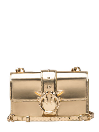 Pinko borsa Love One Mini Mirror effetto laminato oro