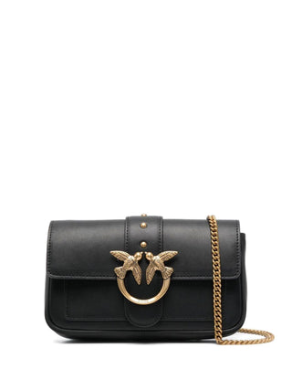 Pinko borsa a tracolla Love One Pocket in pelle nero oro