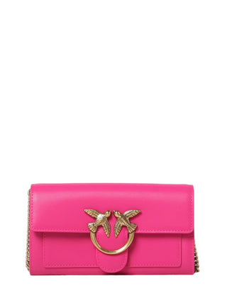 Pinko pochette portafogli Love One Wallet in pelle fucsia oro