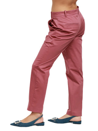 Pinko pantaloni Bello in rasatello di cotone malva