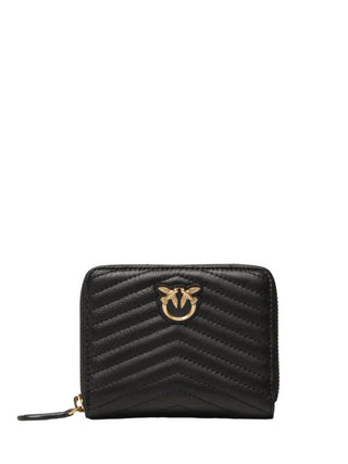 Pinko portafogli Taylor in pelle chevron nero