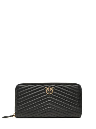 Pinko portafogli Ryder in pelle trapuntata chevron nero