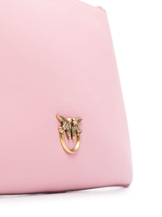 Pinko pochette Flat Classic in pelle con tracolla cipria oro