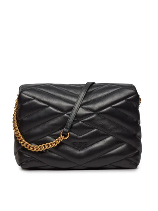 Pinko borsa Love Click Puff Classic in nappa trapuntata nero oro