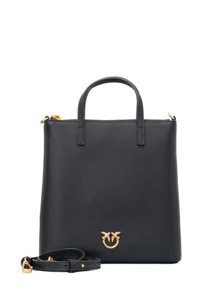 Pinko borsa Mini Shopper con tracolla in pelle nero