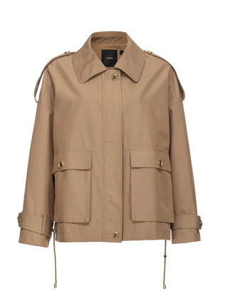 Pinko parka corto Polidora in gabardina verde