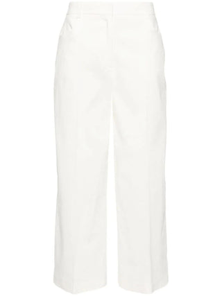 Pinko pantaloni crop Protesilao in lino stretch bianco