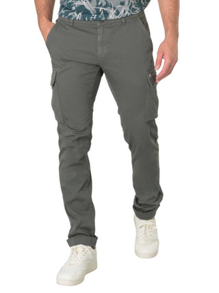 Powell pantaloni cargo in gabardine di cotone verde militare