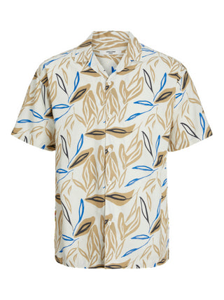 Jack&Jones camicia jprblasummer leaf ecrù beige