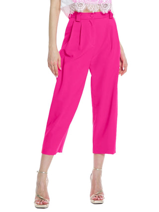 Relish pantaloni capri vita alta Inkos con pinces fucsia