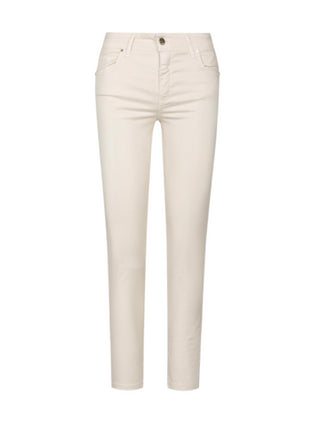 Sandro Ferrone pantaloni slim fit in cotone stretch color crema